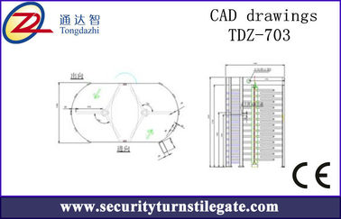 RFID تنها دسترسی کامل کنترل دسترسی Turnstile، امنیت مکانیک تورنیکت، سر و صدای کم